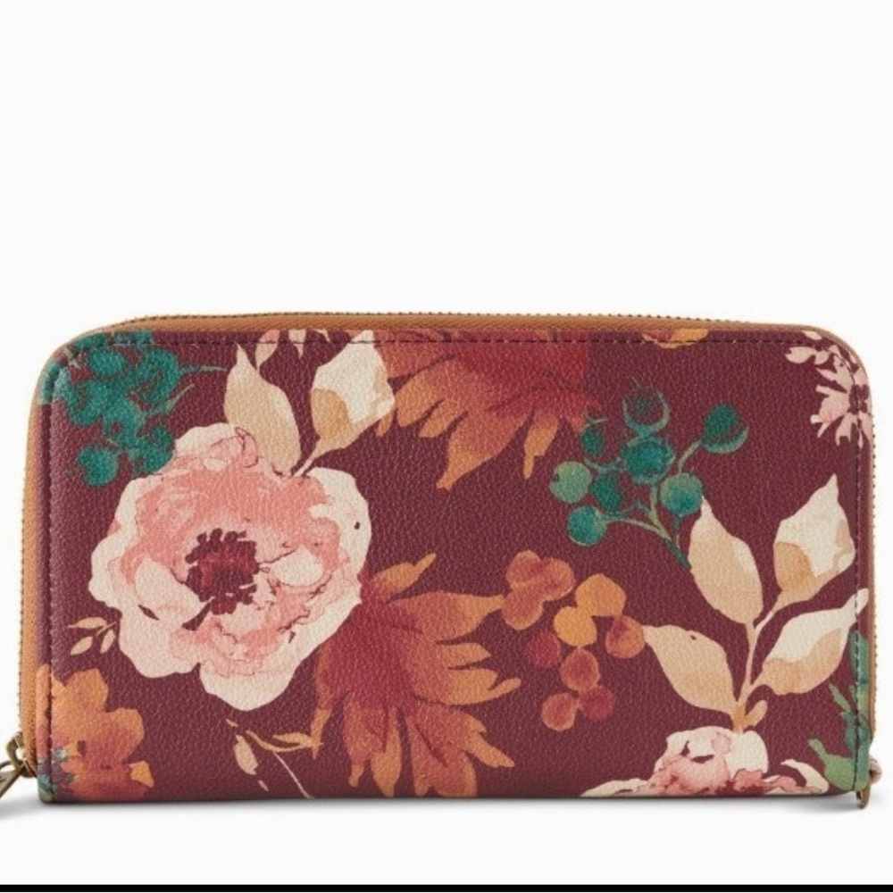 NEW! Thirty One All About the Benjamins Wallet - Autumn Garden Smooth Pebble